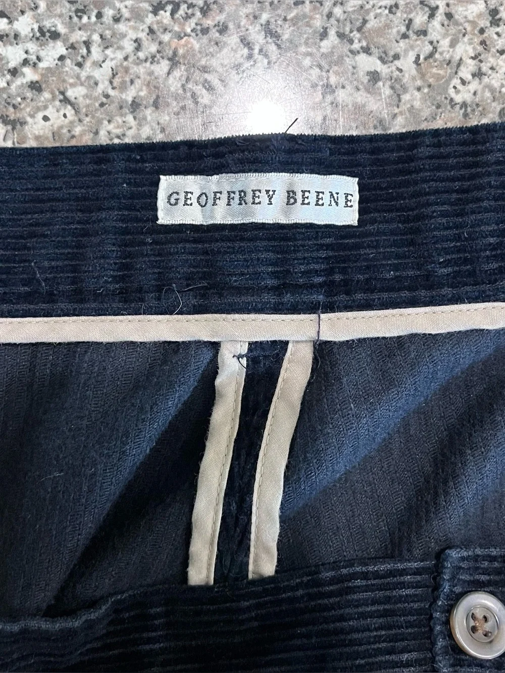 Vintage Geoffrey Beene Corduroy Navy Blue Relaxed Fit Y2K 90’s Cotton Mens 40x32